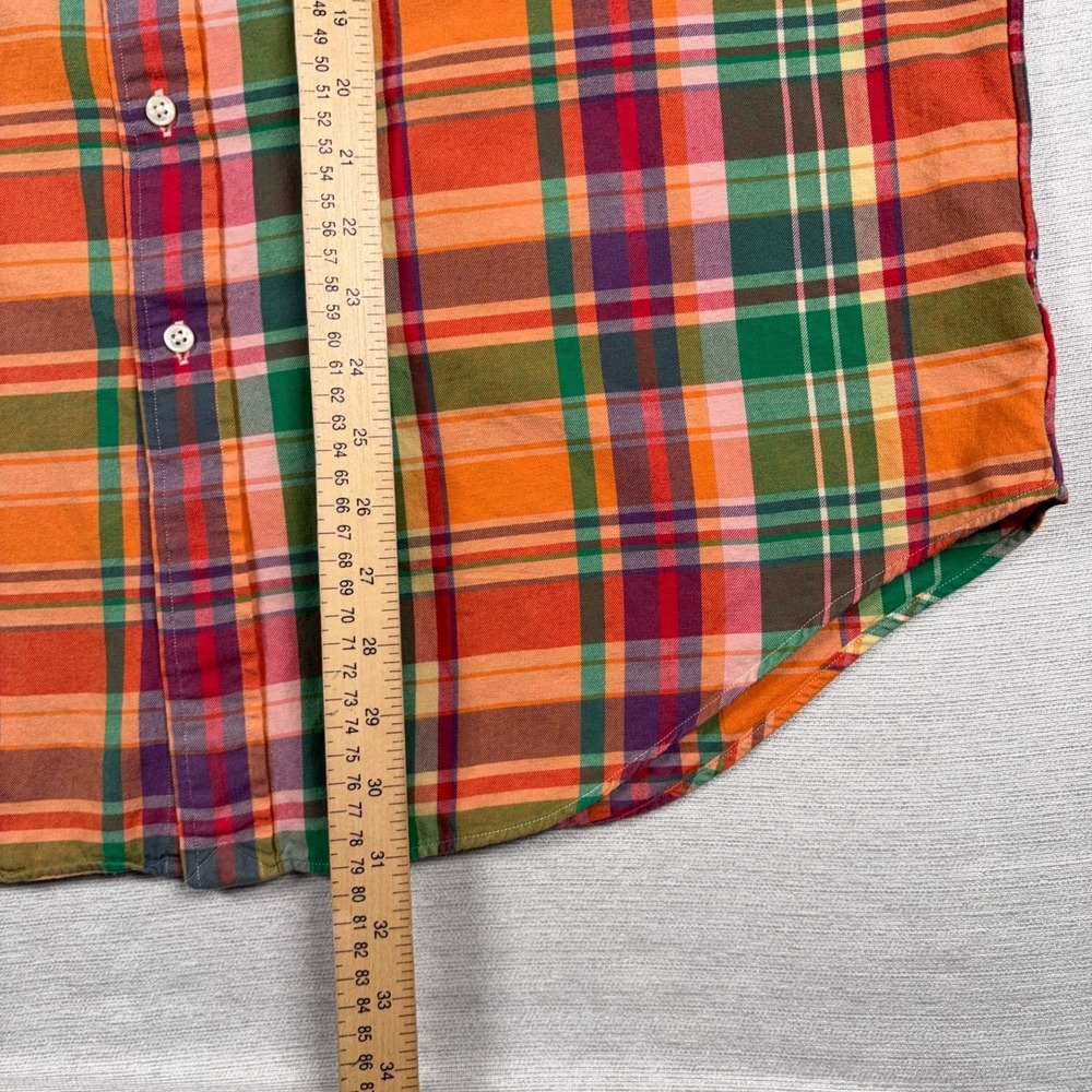 Ralph Lauren Classic Fit Shirt Mens XL Orange Green Cotton Long Sleeve Button - Picture 9 of 12